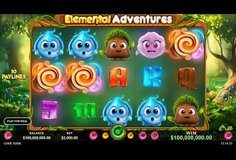 Elemental Adventures pokies gameboard