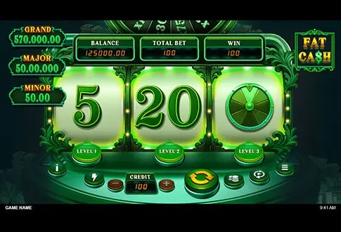 FAT CA$H pokies gameboard