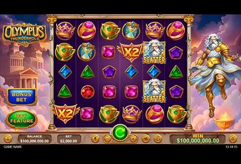 Olympus Thunderhold pokie gameboard